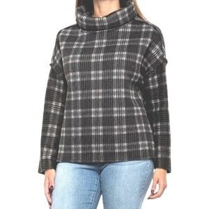 Dylan Plaid Cozy Turtleneck Sweater Womens Large Oversized Casual Boxy Winter